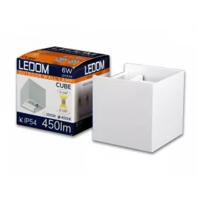   LITE LED kültéri fali lámpa 2x3W 3000K IP54 fehér CUBE, 6W, meleg fehér, CRI≥80, LED line, LL-478153