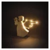 LED dekoráció, fa -angyal, 13 cm, 2x AAA, beltéri, meleg fehér, időzítő, IP20, EMOS, DCWW43
