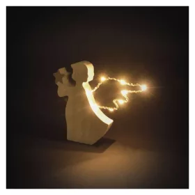   LED dekoráció, fa -angyal, 13 cm, 2x AAA, beltéri, meleg fehér, időzítő, IP20, EMOS, DCWW43