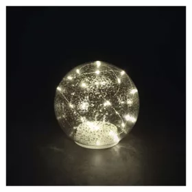   LED karácsonyi üveggömb - arany, 15 cm, 3x AA, beltéri, meleg fehér, időzítő, IP20, EMOS, DCLW35