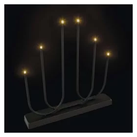   LED gyertyatartó, fém, fekete, 40 cm, 2x AA, beltéri, meleg fehér, IP20, EMOS, DCAW24