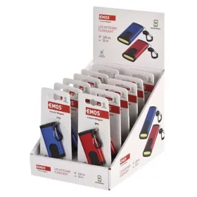   Újratölthető mini LED-es zseblámpa - kulcstartó, 100 lm, kínáló dobozban, kék, piros, EMOS, P4724