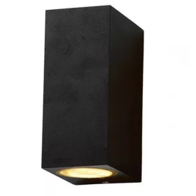   LED lámpatest , 2 x GU10 , oldalfali , 2 irányú , fekete , kültéri , IP44