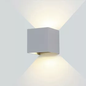   LED fali lámpa szürke négyzet alakú, 6W, 4000K, természetes fehér, 660 lm, IP54, Optonica, 7456