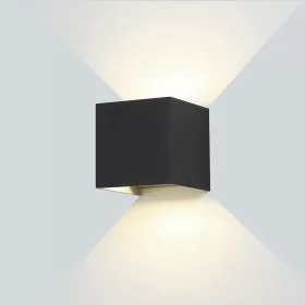   LED fali lámpa fekete négyzet alakú, 12W, 4000K, természetes fehér, 1320 lm, IP54, Optonica, 7461