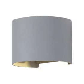   LED lámpatest , oldalfali , kerek , 2 irányú , 6W , természetes fehér , állítható sugárzási szög , szürke , kültéri , IP54