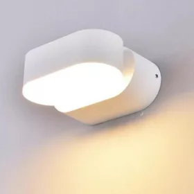   LED lámpatest , oldalfali , kerek , forgatható 355°-ban , 6W , meleg fehér , fehér , kültéri , IP44