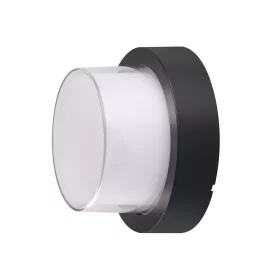   LED fali lámpa fekete, kerektel, 12W, 4200K, természetes fehér, 850 lm, IP65, Optonica, 7533