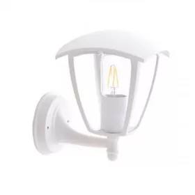   LED lámpatest , E27-es foglalat , oldalfali , kültéri , matt fehér , IP44 , 9302