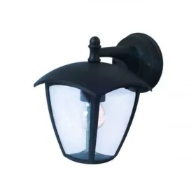   LED lámpatest , E27-es foglalat , oldalfali , kültéri , matt fekete , IP44 , 9303