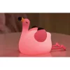Gyermek éjszakai szilikon lámpa, flamingó, 2W, 6000K, hideg fehér, 30lm, 1200mAh 5V/1A, dimmelhető