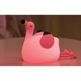  Gyermek éjszakai szilikon lámpa, flamingó, 2W, 6000K, hideg fehér, 30lm, 1200mAh 5V/1A, dimmelhető