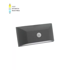   LED kültéri fali lámpa PIR mozgásérzékelővel ADRIA-W1S 6W 288/306/294lm 3xCCT IP65 113x220x58 antracit 3230491 VITO
