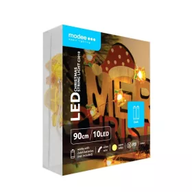   Modee Karácsonyi LED Füzér dekor Elemes C3018 (10LED/90cm/10cm), 2700K, meleg fehér, IP20