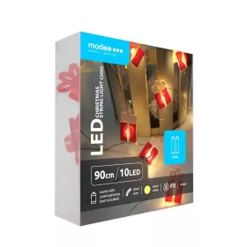   Modee Karácsonyi LED Füzér dekor Elemes C3025 (10LED/90cm/10cm), 2700K, meleg fehér, IP20