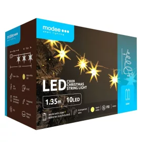   Modee Karácsonyi LED Füzér dekor Elemes C3028 (10LED/135cm/15cm), 2700K, meleg fehér, IP20