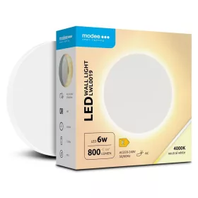   Modee LED Fali Lámpa (LWL0019) 6W IP65 Ø130x42mm 4000K (800lm) Fehér, 110°, CRI>80, természetes fehér