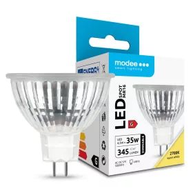   Modee Lighting LED Izzó Spot Üveg 4,5W MR16 12V 36° (345lm) dimmelhető, CRI>90, 2700K, meleg fehér, GU5,3, IP20