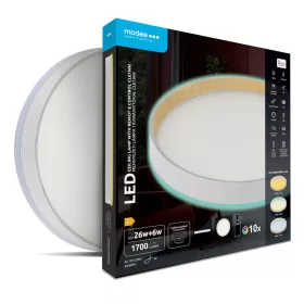   Modee Mennyezeti LED Lámpa CLE1WH 26+6W 3CCT+RGB Ø320mm távirányítóval (1700lm), 120°, CRI>80, IP20