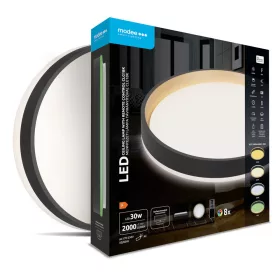   Modee Mennyezeti LED Lámpa CLGBK 30W 3CCT+RGB Ø390mm távirányítóval (2000lm), 120°, CRI>80, IP20