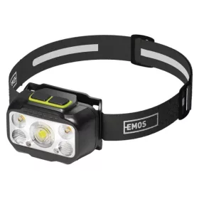   EMOS LED Fejlámpa tölthető P3546, 550 lm, 110 m, Li-Pol 1000 mAh, 3× AAA, fekete, zöld, IP45, P3546