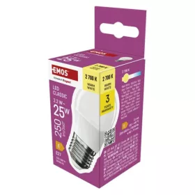   CLS Mini Globe LED-izzó, E27, 2,2 W (25 W), 250 lm, meleg fehér, 2700K, 220-240V, CRI>80, EMOS, ZQ6E01