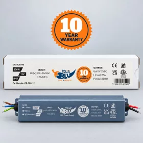   Mini LED tápegység, slim, 300 Watt, 12 Volt, 25 A, IP67, 10 év garancia, ChiliBlu