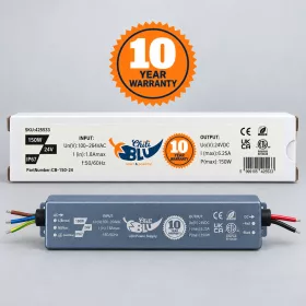  Mini LED tápegység, slim, 150 Watt, 24 Volt, 6,25 A, IP67, 10 év garancia, ChiliBlu
