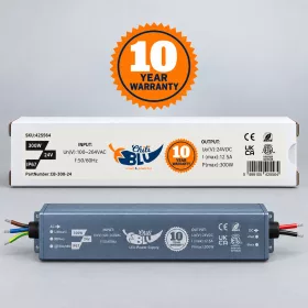   Mini LED tápegység, slim, 300 Watt, 24 Volt, 12,5 A, IP67, 10 év garancia, ChiliBlu