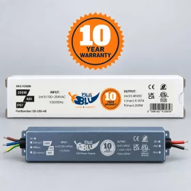   Mini LED tápegység, slim, 200 Watt, 48 Volt, 4,167 A, IP67, 10 év garancia, ChiliBlu