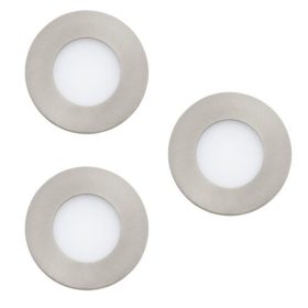   LED panel , 3W , süllyesztett , kerek , RGBW, dimmelhető , matt nikkel , 3db-os szett , EGLO , FUEVA-C , 32882