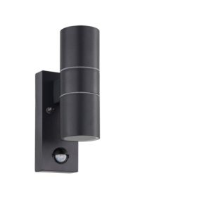   LED lámpatest , oldalfali , GU10 , 2x3W , mozgásérzékelős , meleg fehér , 2 irányú , antracit , kültéri , IP44 , EGLO , RIGA , 32899