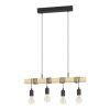 LED lámpa függeszték , mennyezeti , 4 x E27 , acél , fa , fekete , EGLO , TOWNSHEND , 32916