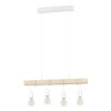 LED lámpa függeszték , mennyezeti , 4 x E27 , acél , fa , fehér , EGLO , TOWNSHEND , 33164