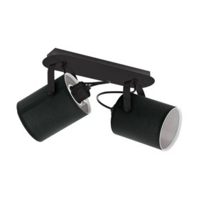   LED lámpatest , spot , 2 x E27 foglalat , billenthető , fekete , EGLO , VILLABATE , 33646