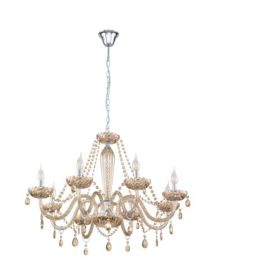   EGLO , 39093 , BASILANO , függeszték , E14 , 8X40W , IP20 , konyak