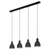 LED lámpa függeszték , mennyezeti , 4 x E27 , acél , fekete , fehér , EGLO , PRIDDY , 49466