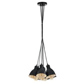   LED lámpa függeszték , mennyezeti , 7 x E27 , acél , fekete , fehér , EGLO , PRIDDY , 49467