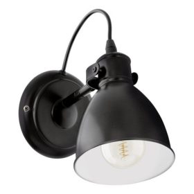   LED lámpa , fali , E27 , acél , fekete , fehér , EGLO , PRIDDY , 49468