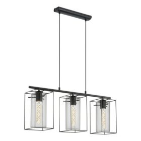   EGLO , 49496 , LONCINO , függeszték , E27 , 3X60W , IP20 , fekete-átlátszó
