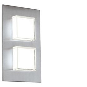  LED lámpa , oldalfali , 2 x 2.5W , meleg fehér , nemesacél , kültéri , IP44 , EGLO , PIAS , 93365
