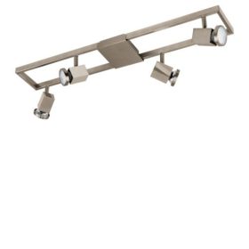   LED lámpa , mennyezeti , GU10 , 4 x 4.6W , bilenthető , matt nikkel , EGLO , ZERACO , 93678