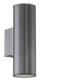   LED lámpatest , oldalfali , GU10 , 2x3W , meleg fehér , 2 irányú , antracit , kültéri , IP44 , EGLO , RIGA , 94103