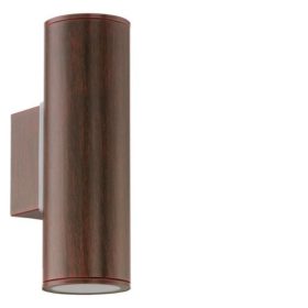   LED lámpatest , oldalfali , GU10 , 2x3W , meleg fehér , 2 irányú , antik barna , kültéri , IP44 , EGLO , RIGA , 94105