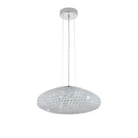   LED lámpa függeszték , mennyezeti , 3 x E27 , acél , króm , kristály , EGLO , CLEMENTE , 95287