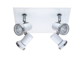   LED lámpatest , mennyezeti , spot , 4 x 3 Watt , meleg fehér , üveg , fehér , IP44 , EGLO , TAMARA 1 , 95995