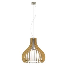   EGLO , 96214 , TINDORI , függeszték , E27 , 1X60W , IP20 , juhar, fehér