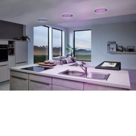   LED panel , 15.6W , süllyesztett , kerek , dimmelhető , RGB , CCT , nikkel keret , EGLO , Connect , FUEVA-C , 96676