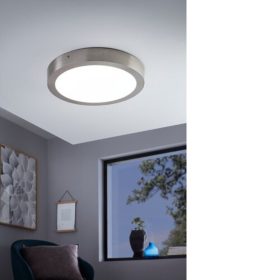   LED panel , 21W , falon kívüli , kerek , dimmelhető , RGB , CCT , nikkel keret , EGLO , Connect , FUEVA-C , 96678