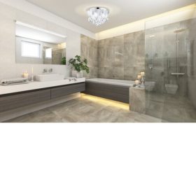   LED lámpa , mennyezeti , 8 x 3W , 50 cm , meleg fehér , ezüst , kristály , IP44 , EGLO , ALMONTE , 97699